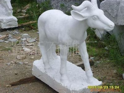 供应石雕动物雕刻羊(图) 花岗岩石雕工艺品