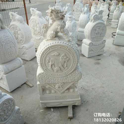 石雕青石貔貅门墩雕塑 庆阳门墩青石雕塑厂家 卓景雕塑